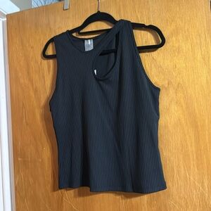 BNWT CALIA Women's Cut Out Ribbed Tank - Black - XL